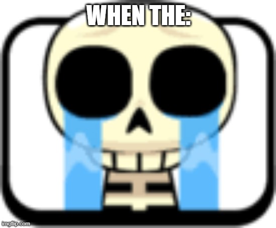 Cry About It Skeleton | WHEN THE: | image tagged in cry about it skeleton | made w/ Imgflip meme maker