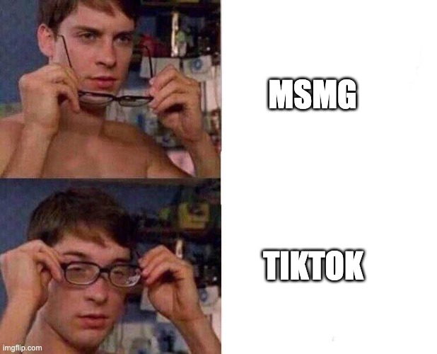 Spiderman Glasses | MSMG TIKTOK | image tagged in spiderman glasses | made w/ Imgflip meme maker