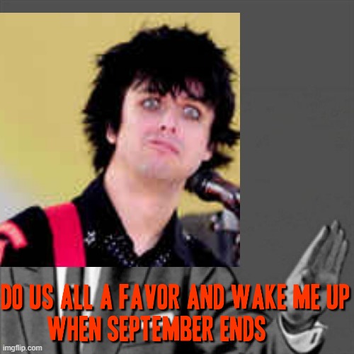 No seriously - this time actually wake me up when September ends (that means wake me up mentally and emotionally) | image tagged in correction guy,memes,billie joe armstrong,september,dank memes,relatable | made w/ Imgflip meme maker
