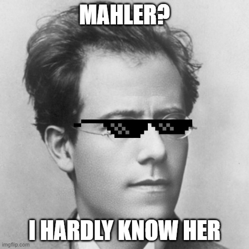 Mahler? I Hardly Know Her | MAHLER? I HARDLY KNOW HER | image tagged in classical music,mahler,inappropriate,lingling40hrs | made w/ Imgflip meme maker
