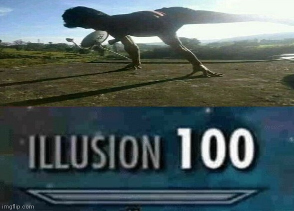Its a dinosaur!!... No its a guy planking | image tagged in illusion 100,dinosaur | made w/ Imgflip meme maker