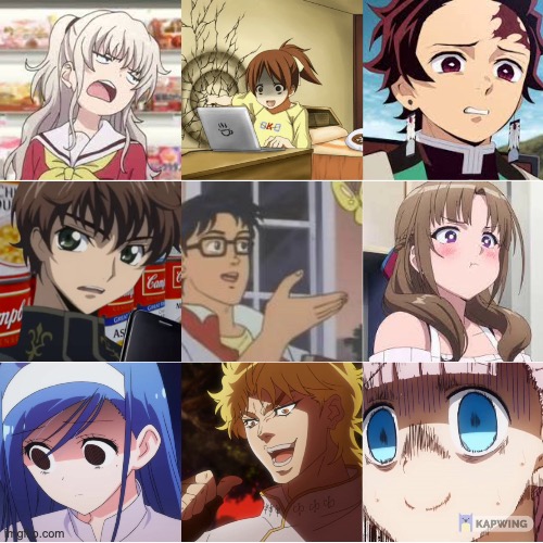 anime 3x3 but it's memes | image tagged in anime | made w/ Imgflip meme maker