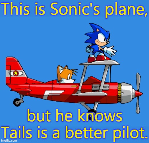 Tornado 1 | This is Sonic's plane, but he knows Tails is a better pilot. | image tagged in tornado 1 | made w/ Imgflip meme maker