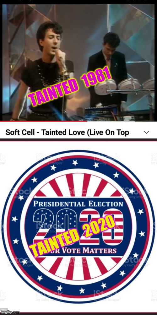 TAINTED | TAINTED  1981; TAINTED  2020 | image tagged in democrat,cheaters,libtards,scumbags | made w/ Imgflip meme maker