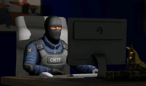 counter-terrorist looking at the computer Blank Meme Template