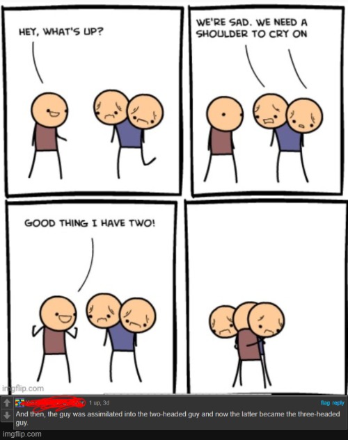ASSIMILATE IS A WORD | image tagged in cyanide and happiness,sad,cursed,comments | made w/ Imgflip meme maker