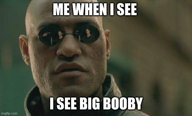 rvg | ME WHEN I SEE; I SEE BIG BOOBY | image tagged in memes,matrix morpheus | made w/ Imgflip meme maker