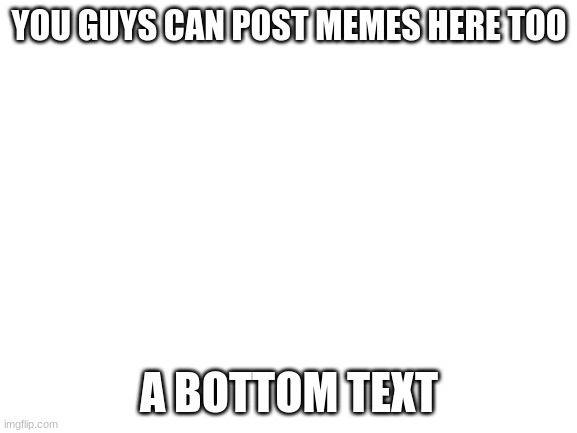 bruh | YOU GUYS CAN POST MEMES HERE TOO; A BOTTOM TEXT | image tagged in blank white template | made w/ Imgflip meme maker