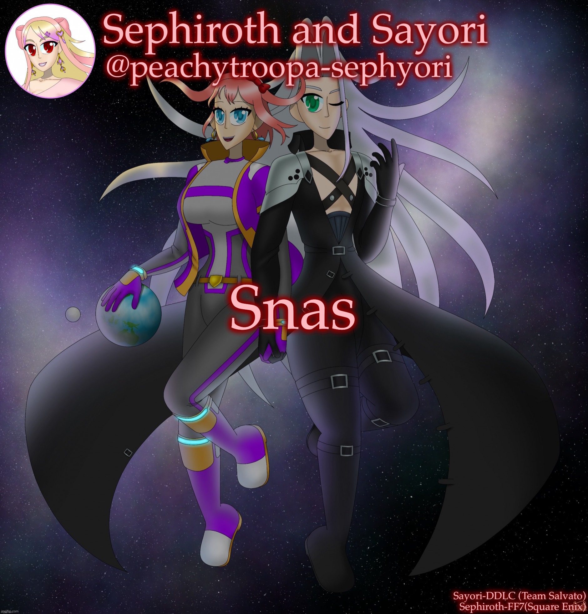 Sayori and Sephiroth | Snas | image tagged in sayori and sephiroth | made w/ Imgflip meme maker