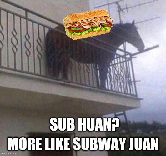 Juan | SUB HUAN? MORE LIKE SUBWAY JUAN | image tagged in juan | made w/ Imgflip meme maker