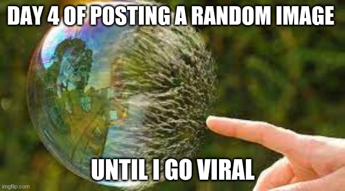 Day 4 | DAY 4 OF POSTING A RANDOM IMAGE; UNTIL I GO VIRAL | image tagged in bubbles,cool,front page plz,oh wow are you actually reading these tags | made w/ Imgflip meme maker