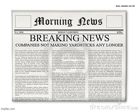 Breaking News | RON JENSEN ON FB | image tagged in news,breaking news,newspaper | made w/ Imgflip meme maker