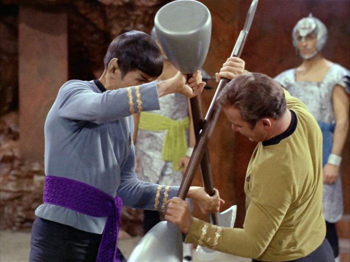 Kirk and Spock fight Blank Meme Template