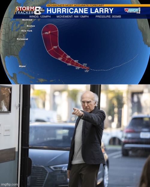 Hurricane Larry | image tagged in larry david | made w/ Imgflip meme maker
