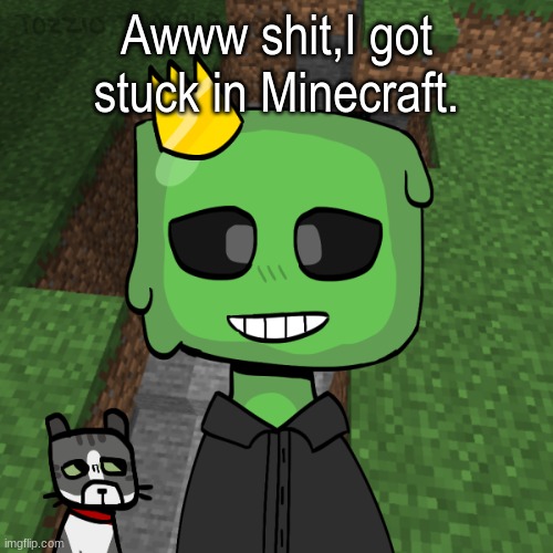 Awww shit,I got stuck in Minecraft. | image tagged in minecraft | made w/ Imgflip meme maker