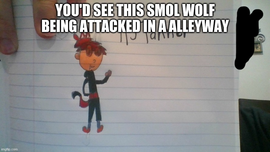 *Insert title* | YOU'D SEE THIS SMOL WOLF BEING ATTACKED IN A ALLEYWAY | image tagged in roleplaying | made w/ Imgflip meme maker