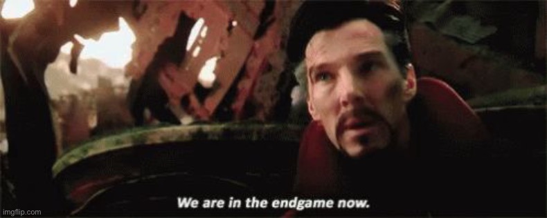 We're in the endgame now | image tagged in we're in the endgame now | made w/ Imgflip meme maker