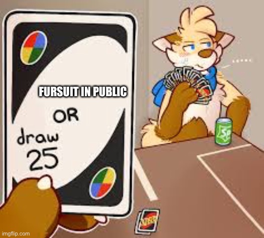 Furry meme #001 | FURSUIT IN PUBLIC | image tagged in furry draw 25 | made w/ Imgflip meme maker