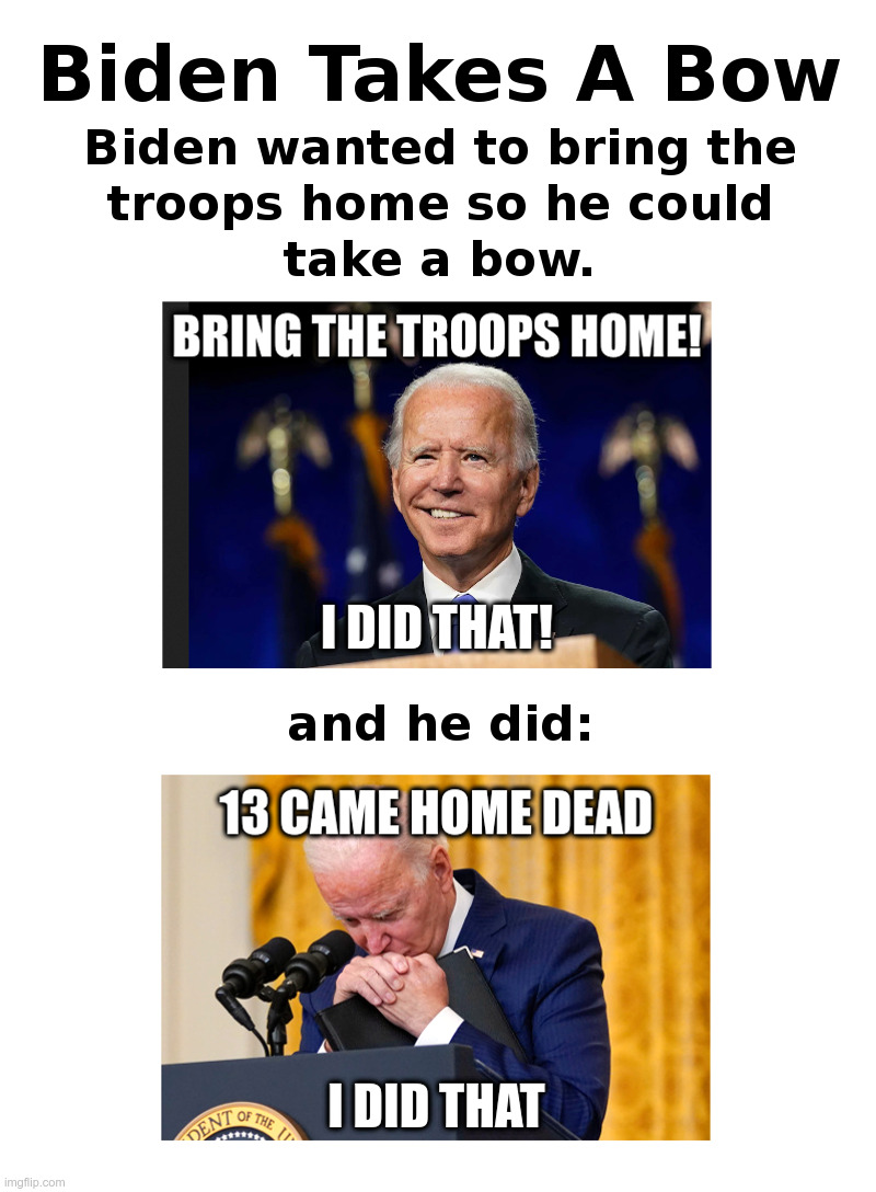 Biden Takes A Bow | image tagged in joe biden,unfit for office,13 reasons why | made w/ Imgflip meme maker