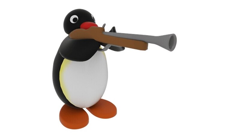 Pingu with a gun Blank Meme Template