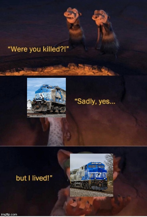 NS 4001 | image tagged in sadly yes but i lived,funny,memes,trains,ice age | made w/ Imgflip meme maker