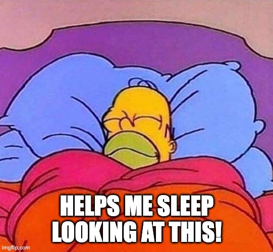 Homer Simpson sleeping peacefully | HELPS ME SLEEP LOOKING AT THIS! | image tagged in homer simpson sleeping peacefully | made w/ Imgflip meme maker