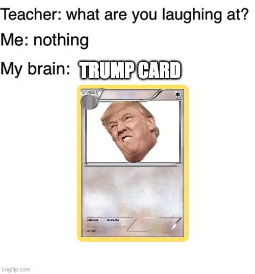 TRUMP CARD | image tagged in memes,funny,stop reading the tags,barney will eat all of your delectable biscuits | made w/ Imgflip meme maker