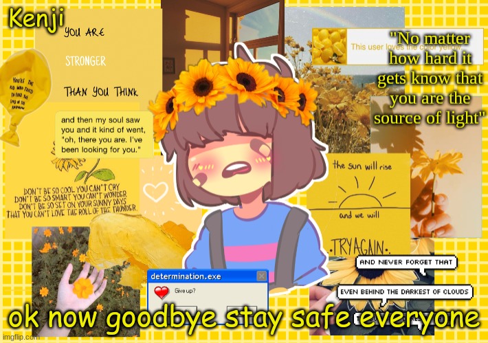 Frisk | ok now goodbye stay safe everyone | image tagged in frisk | made w/ Imgflip meme maker