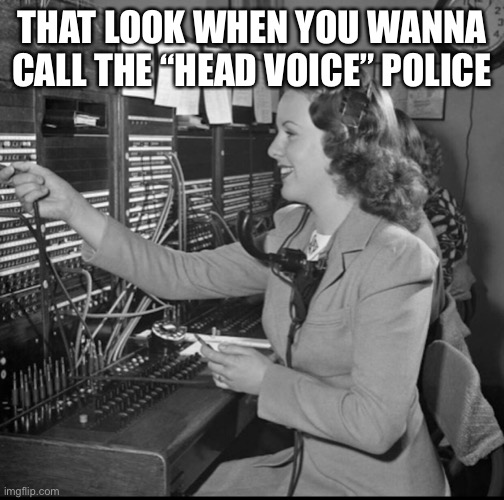 Deanna Durbin Head Voice Police | THAT LOOK WHEN YOU WANNA CALL THE “HEAD VOICE” POLICE | image tagged in head voice,must | made w/ Imgflip meme maker