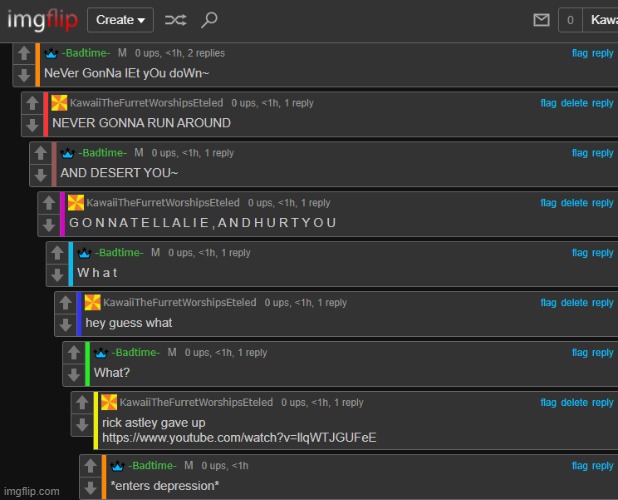 hmm yes, screwed up rickroll | made w/ Imgflip meme maker