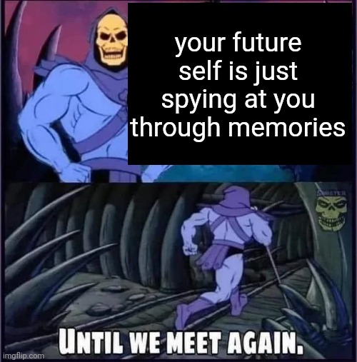 Until we meet again. | your future self is just spying at you through memories | image tagged in until we meet again | made w/ Imgflip meme maker
