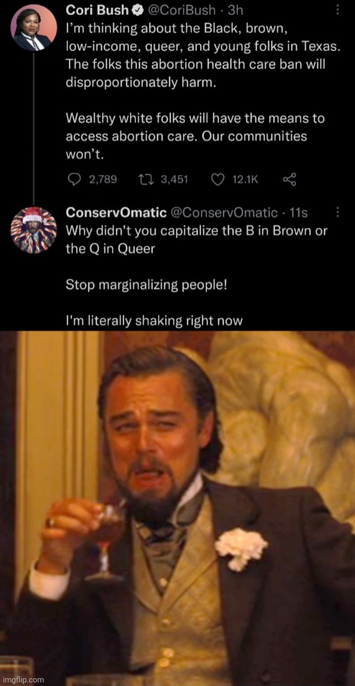 I'm Shaking right now | image tagged in memes,laughing leo,stupid liberals,leftists,democrats | made w/ Imgflip meme maker