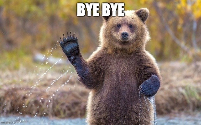 bye bye bear | BYE BYE | image tagged in bye bye bear | made w/ Imgflip meme maker