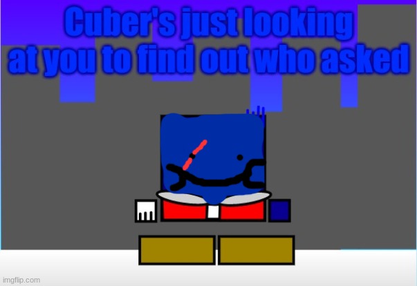 Smile your on camera | image tagged in cuber's just looking at you to find out who asked | made w/ Imgflip meme maker