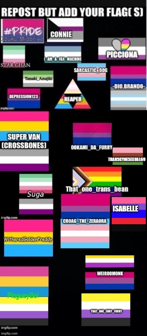 my first post | ISABELLE | image tagged in bisexual,polyamorous | made w/ Imgflip meme maker