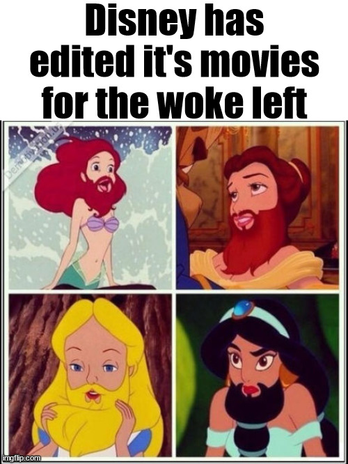 Disney has edited it's movies for the woke left | image tagged in conservatives | made w/ Imgflip meme maker