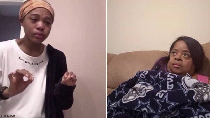 Me explaining to my mom | image tagged in me explaining to my mom | made w/ Imgflip meme maker