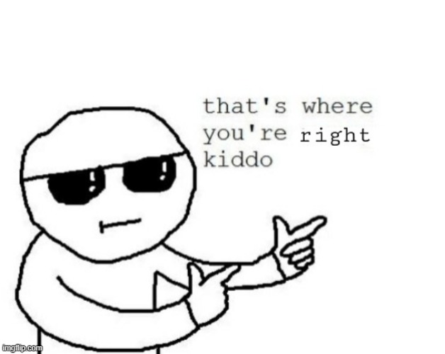 That's where you're right kiddo | image tagged in that's where you're right kiddo | made w/ Imgflip meme maker