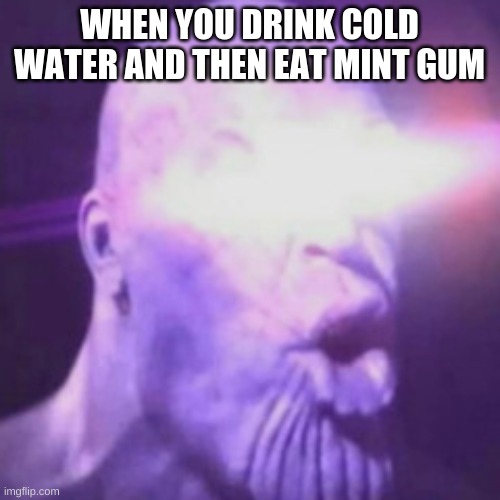 WHEN YOU DRINK COLD WATER AND THEN EAT MINT GUM | made w/ Imgflip meme maker