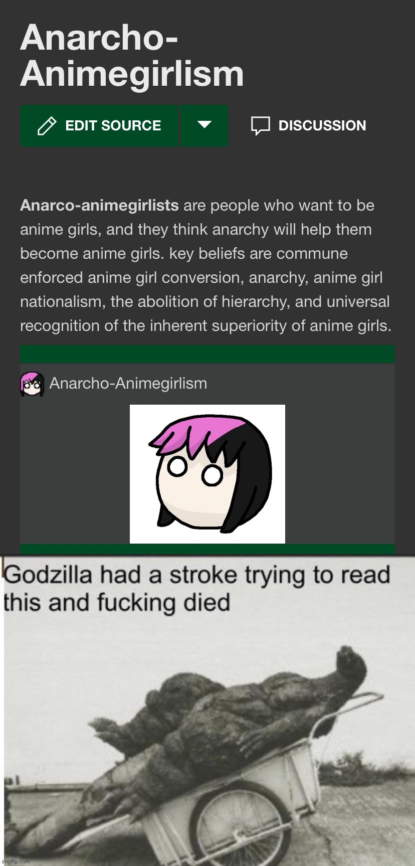 wot | image tagged in anarcho-animegirlism,godzilla | made w/ Imgflip meme maker