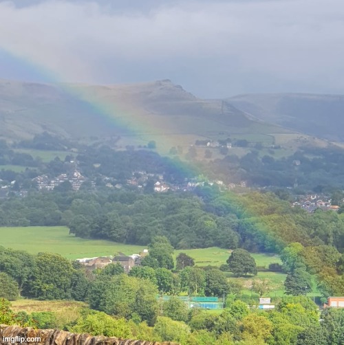 Rainbow in the Peaks UK | image tagged in rainbow | made w/ Imgflip meme maker