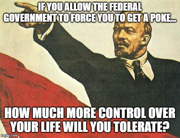 Communist Conrtrol | IF YOU ALLOW THE FEDERAL GOVERNMENT TO FORCE YOU TO GET A POKE... HOW MUCH MORE CONTROL OVER YOUR LIFE WILL YOU TOLERATE? | image tagged in you're a communist,communist control,poke | made w/ Imgflip meme maker
