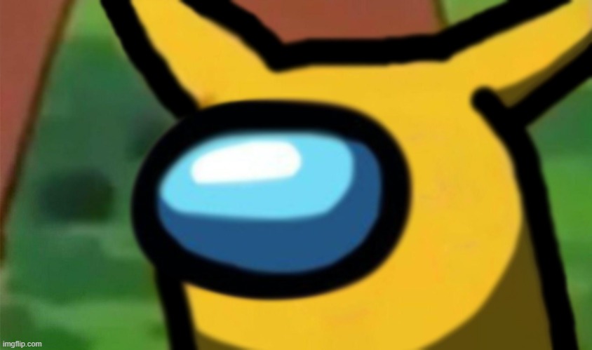 surprised AMOGUS | image tagged in surprised pikachu,among us,amogus,photoshop | made w/ Imgflip meme maker