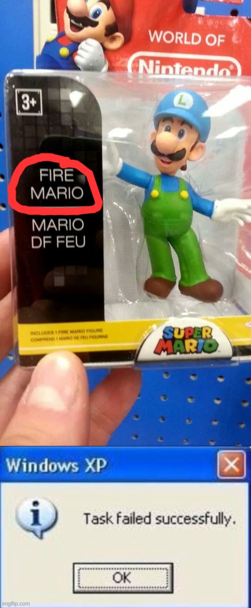 Luigi Is not Mario | image tagged in windows xp,luigi,mario,memes,you had one job,liar | made w/ Imgflip meme maker