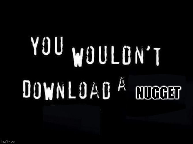 You wouldnt download a | NUGGET | image tagged in you wouldnt download a | made w/ Imgflip meme maker