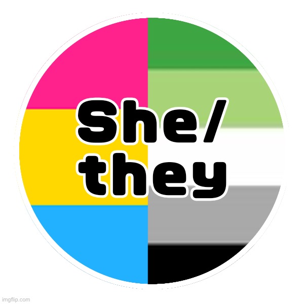 Picrew of my pronoun badge (link in comments) | made w/ Imgflip meme maker
