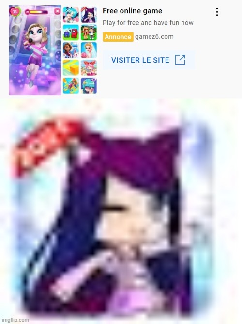 I saw Gacha Life in an ad. (don't mind my talkind angela 2 and sorry if the quality is bad) | image tagged in gacha life,ads,my talking angela 2 | made w/ Imgflip meme maker