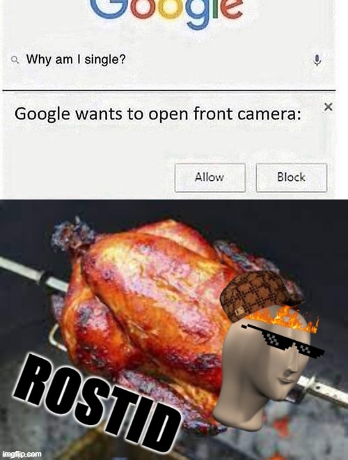 New Template: Chicken Rostid | image tagged in rostid,rekt,tyrannosaurus rekt,chicken rostid | made w/ Imgflip meme maker