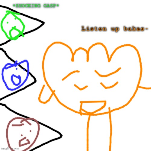 I need to improve my drawing skills | *SHOCKING GASP*; Listen up bakas- | image tagged in memes,blank transparent square | made w/ Imgflip meme maker