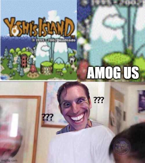 amog us in Yoshi's island? | AMOG US | image tagged in black guy confused | made w/ Imgflip meme maker